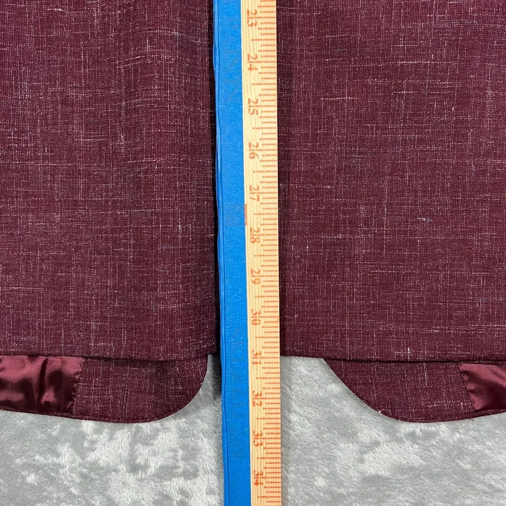 Lubiam Blazer Mens 50L Burgundy NWT Wool‎ Flax Vitale Barberis Canonico Italy
